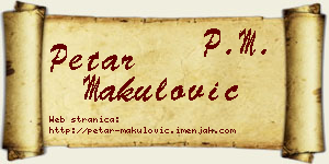 Petar Makulović vizit kartica